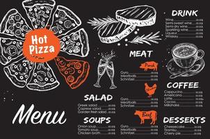 Design template Menu, Vector hand-drawn illustration.