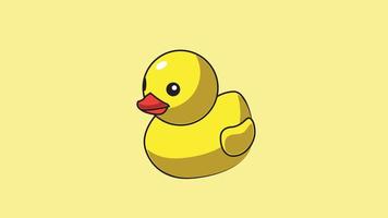 Rubber duck toy yellow vector illustration