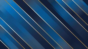 Fondo de vector elegante oro diagonal azul oscuro