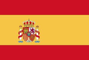 Spain flag vector icon in official color and proportion correctly