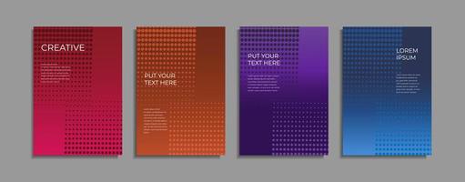 Set of minimal covers design. Colourful gradient vector background. Modern template design for cover or web