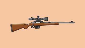Ilustración de vector de arma de rifle de tirador