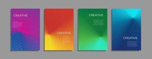 Set of minimal covers design. Colourful gradient vector background. Modern template design for cover or web