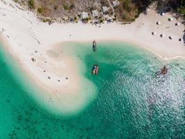 The white beach with emerald sea at lipe island photo
