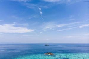 Scenery of Lipe island with blue sky in tropical sea on summer photo