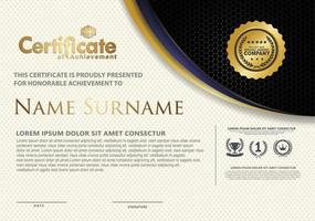 Certificate template with textured background, vector