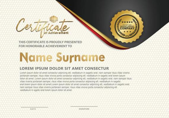 Certificate template with luxury and elegant texture modern pattern, diploma, Vector illustration