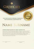 Certificate template with textured background, vector