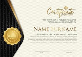 Certificate template with textured background, vector