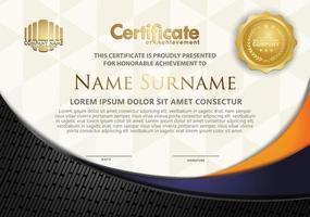 Certificate template with textured background, vector