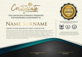 Certificate template with textured background, vector