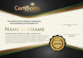 Certificate template with textured background, vector