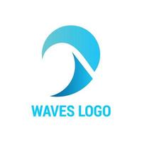 plantilla de logotipo de olas marinas, diseño de icono acuático para empresas. vector