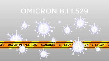enfermedad del virus omicron, b.1.1.529 peligro nuevo virus corona mutante, ilustración vectorial. vector