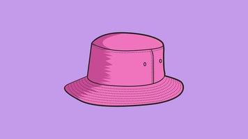 Ilustración de vector de sombrero de cubo rosa