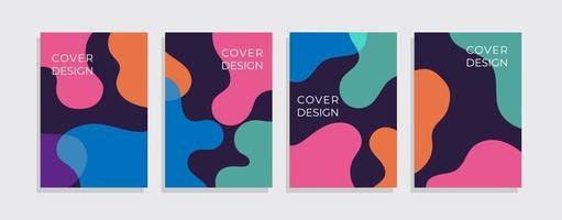 Fun fluid organinc pattern background with abstract shapes and colors. Modern vector pattern for brochure cover template design