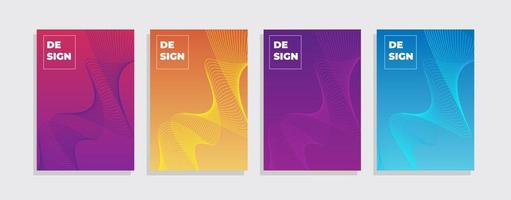 Set of minimal covers design. Colourful gradient vector background. Modern template design for cover or web