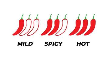 Red hot chilli spicy level vector illustratrion