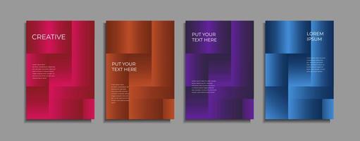 Set of minimal covers design. Colourful gradient vector background. Modern template design for cover or web