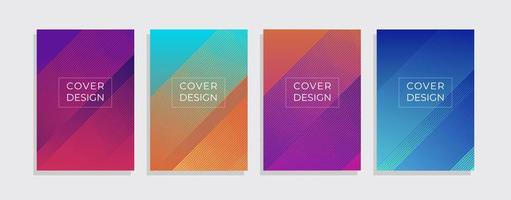 Set of minimal covers design. Colourful gradient vector background. Modern template design for cover or web