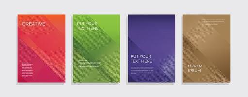 Set of minimal covers design. Colourful gradient vector background. Modern template design for cover or web