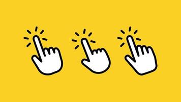 Set of hand clicking vector icon illustration