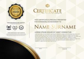 Certificate template with textured background, vector