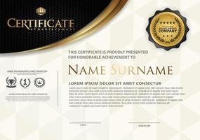 Certificate template with textured background, vector