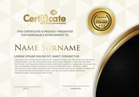 Certificate template with textured background, vector