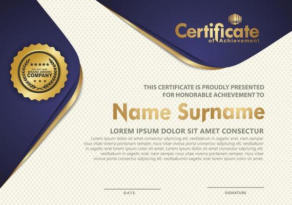 Certificate template with luxury and elegant texture modern pattern, diploma, Vector illustration