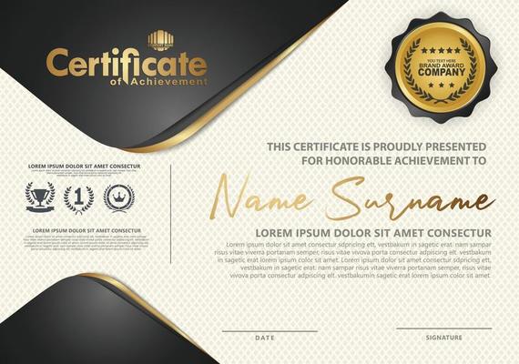 Certificate template with luxury and elegant texture modern pattern, diploma, Vector illustration