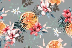 Pattern flowers with watercolor 65 vector