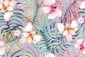 Pattern flowers with watercolor 76 vector