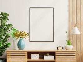 Mockup frame in a Scandinavian style living room interior.