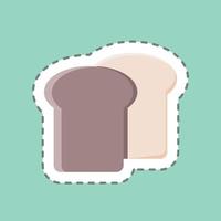 Sticker line cut Toast Bread. suitable for Bakery symbol. simple design editable. design template vector. simple illustration vector