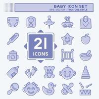 Icon Set Baby. suitable for Kids symbol. two tone style. simple design editable. design template vector. simple illustration vector