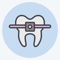 Icon Braces. suitable for medicine symbol. color mate style. simple design editable. design template vector. simple illustration vector