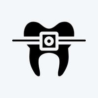 Icon Braces. suitable for medicine symbol. glyph style. simple design editable. design template vector. simple illustration vector