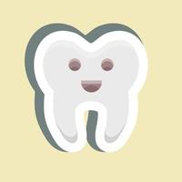 Sticker Cleaned Tooth. suitable for medicine symbol. simple design editable. design template vector. simple illustration vector