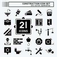 Icon Set Construction. suitable for building symbol. glyph style. simple design editable. design template vector. simple illustration vector