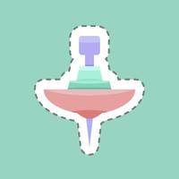 Sticker line cut Humming Top. suitable for Kids symbol. simple design editable. design template vector. simple illustration vector