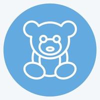 icono de oso de peluche. adecuado para el símbolo de los niños. estilo de ojos azules. diseño simple editable. vector de plantilla de diseño. ilustración sencilla