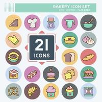 conjunto de iconos de panadería. adecuado para el símbolo de panadería. estilo plano diseño simple editable. vector de plantilla de diseño. ilustración sencilla