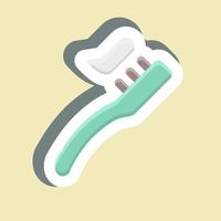 Sticker Toothbrush. suitable for medicine symbol. simple design editable. design template vector. simple illustration vector