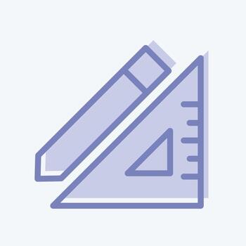 lápiz de icono y regla. adecuado para la construcción de símbolo. estilo de dos tonos. diseño simple editable. vector de plantilla de diseño. ilustración sencilla