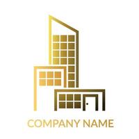 luxury skyscraper logo real estate template. vector