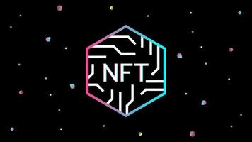 non-fungible token hexagonal in vivid colors. creative crypto art, collectible digital token. NFT theme. vector