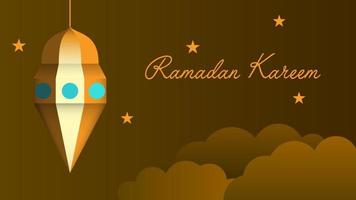 bienvenido a la pancarta de la tarjeta de felicitación ramadan kareem, mes sagrado del pueblo musulmán vector