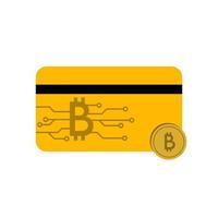 vector illustration of bitcoin credit card, crypto card exchange concept.