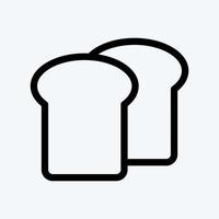 Icon Toast Bread. suitable for Bakery symbol. line style. simple design editable. design template vector. simple illustration vector